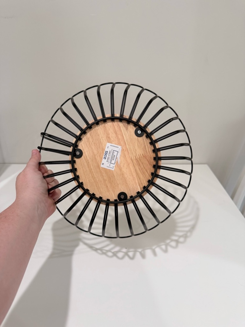 NEW Iron Wire Fruit Basket with Banana Hanger Black - Picture 3 of 5
